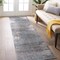 World Rug Gallery Distressed Abstract Design Non Shedding Soft Area Rug 2' x 7' Blue 394BLUE2x7 - alternate 1